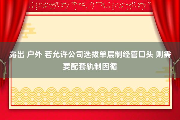 露出 户外 若允许公司选拔单层制经管口头 则需要配套轨制因循