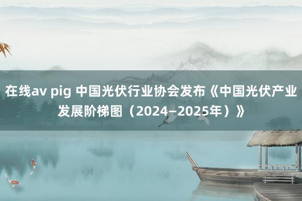 在线av pig 中国光伏行业协会发布《中国光伏产业发展阶梯图（2024—2025年）》